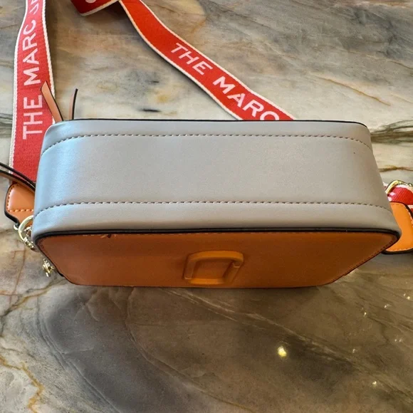Orange Grey & White Crossbody Bag with Red Strap - Picture 3 of 7